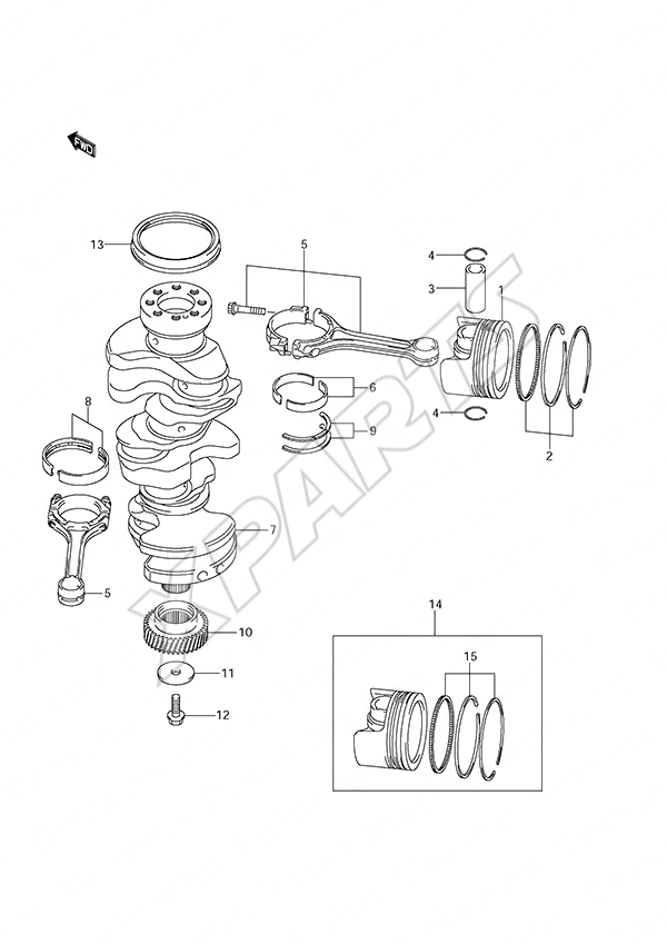  Crankshaft(DF 250S) til Suzuki motor